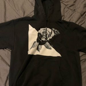 White and black rose hoodie